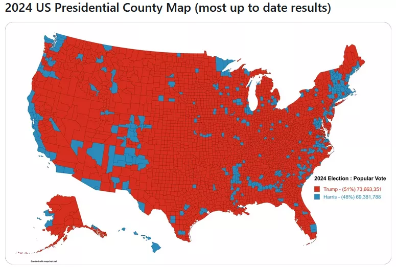 2024 US Presidential County Map